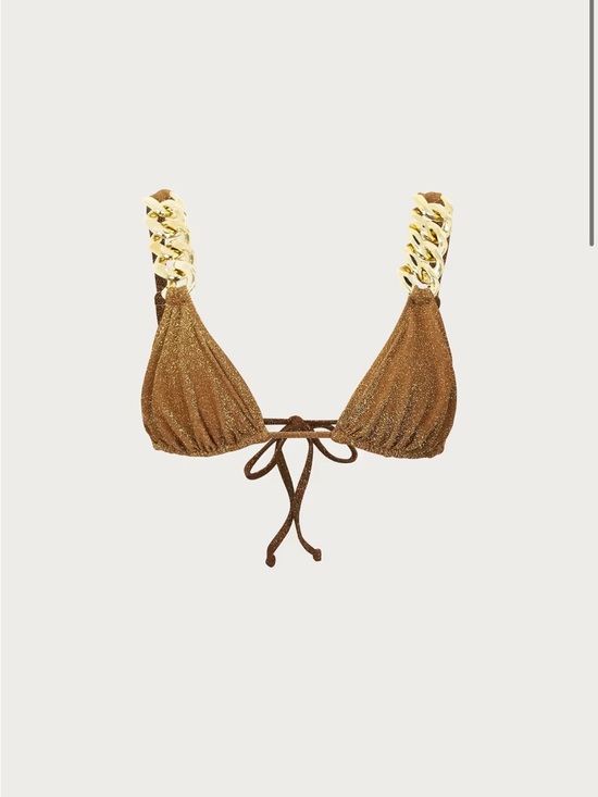 Same Other - Gold Chain-Detail Triangle Bikini Top - Gold